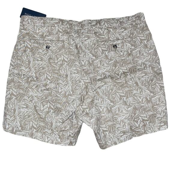 Slate & Stone Men’s Khaki Palm Print 7” Cotton Twill Shorts Sz 38 - Picture 4 of 8